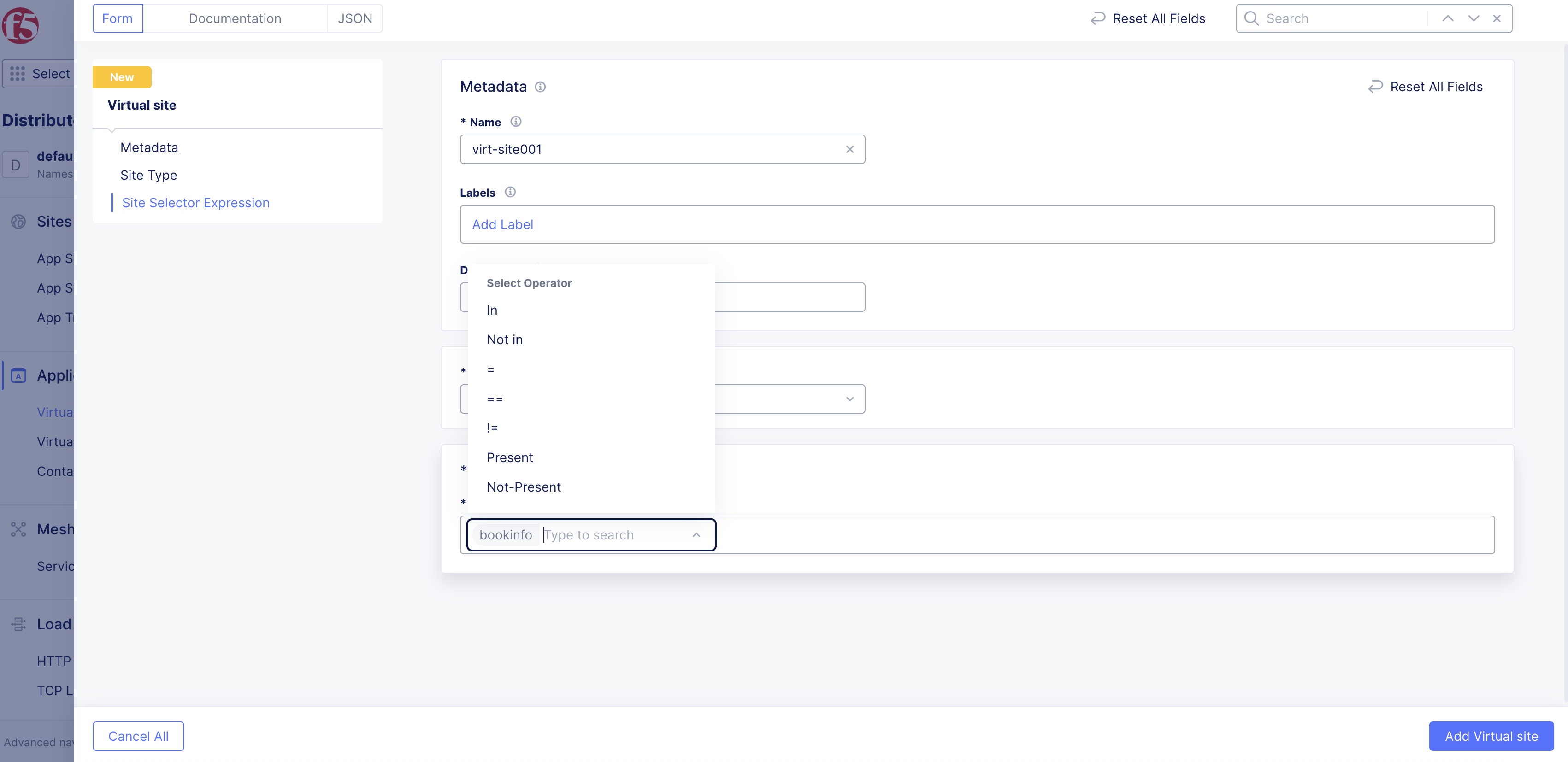 Figure: Selector Expression for Value